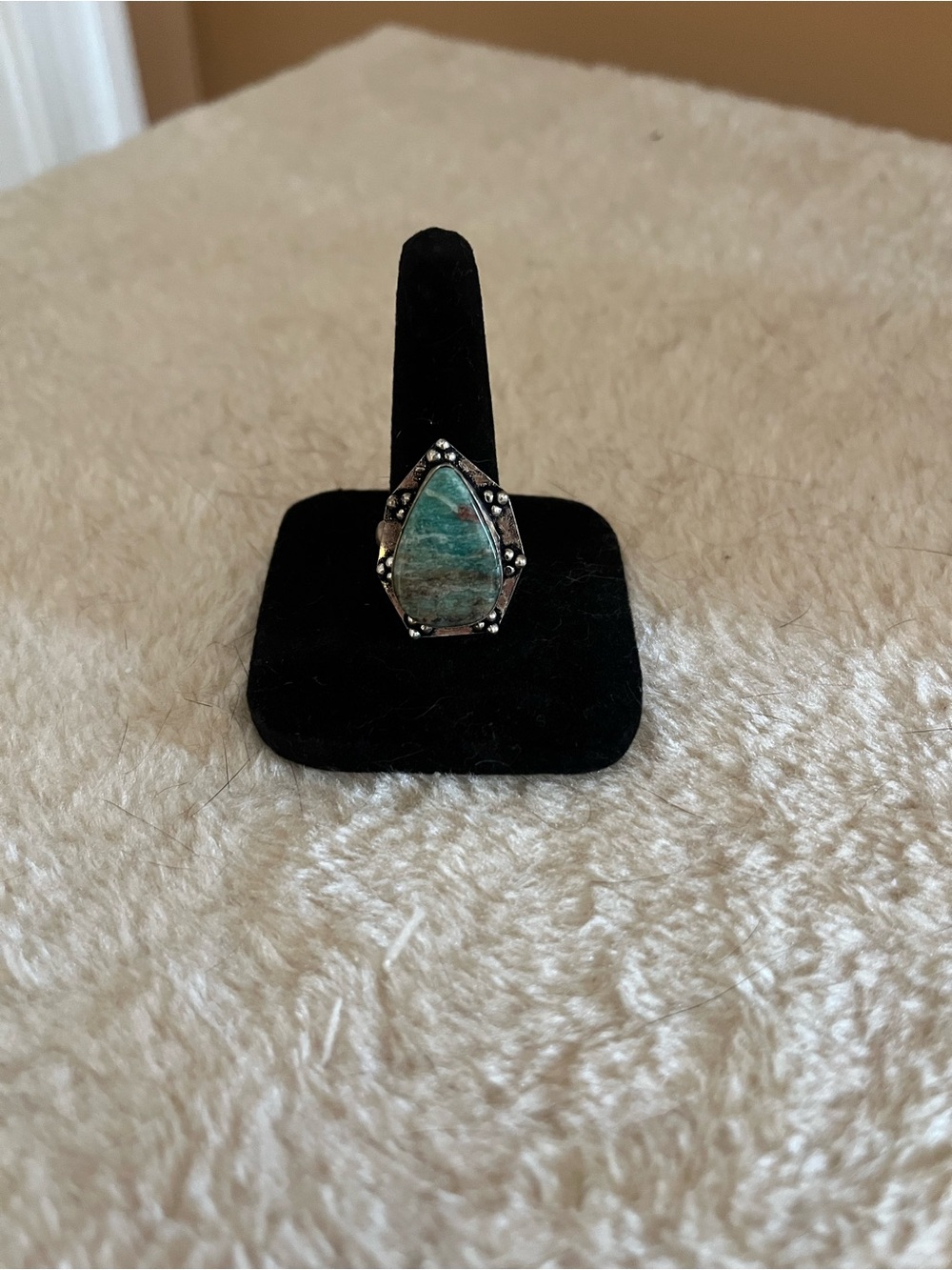 Lot of 7 Natural Gemstone Silver Plated Statement Rings in Various Sizes